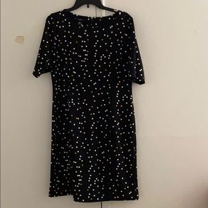 Black with white and yellow dot dress